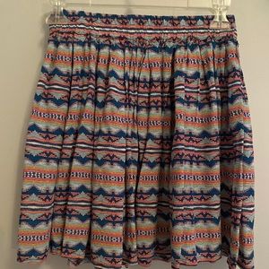 Multicolor patterned skater skirt size S